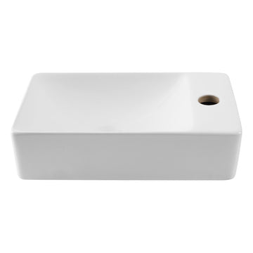 Felix 15 in. W x 8 in. D Modern Wall Mounted Rectangular Ceramic Mini Sink